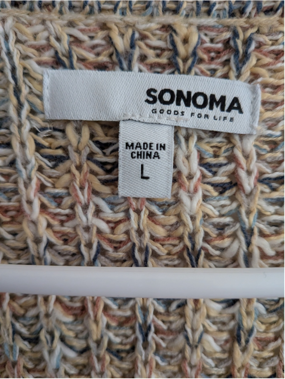 Sonoma Long Sleeveless Cardigan Sweater Vest Boho Fall Size L - Picture 5 of 6